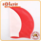 3x Silicone Swim Caps Dual Split Colored One Size Fit All for Adult and Teenager