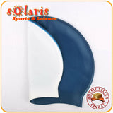 1x Silicone Swim Cap Dual Split Colored One Size Fit All for Adult and Teenager