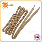 1x Pair 180 cm Desert Tan FLAT Shoelaces Super Long Polyester Laces 12 mm Width